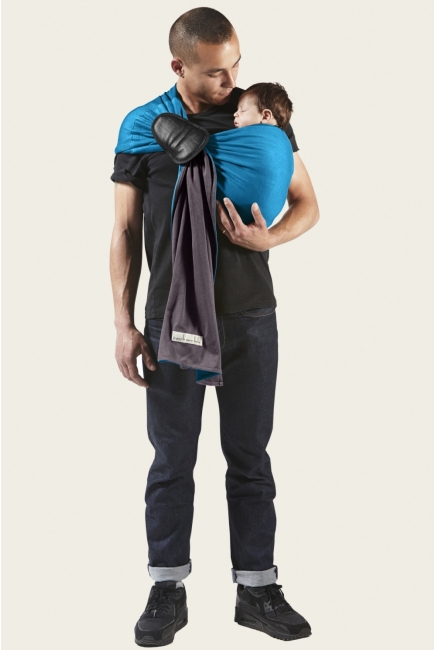 Слинг с кольцами JPMBB трикотажный, цвет "голубой - коричневый"