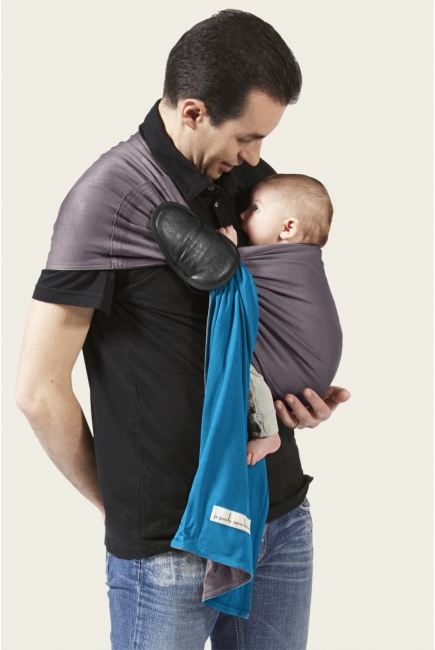 Слинг с кольцами JPMBB трикотажный, цвет "голубой - коричневый"