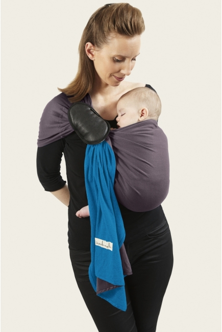 Слинг с кольцами JPMBB трикотажный, цвет "голубой - коричневый"