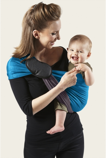 Слинг с кольцами JPMBB трикотажный, цвет "голубой - коричневый"