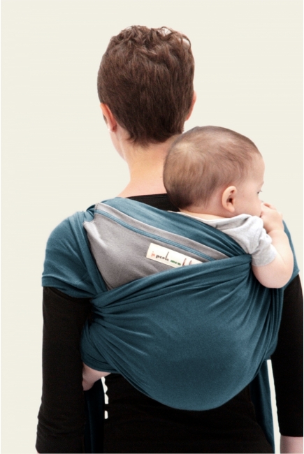 Слинг-шарф JPMBB трикотажный, цвет "морская волна-светло-серый"