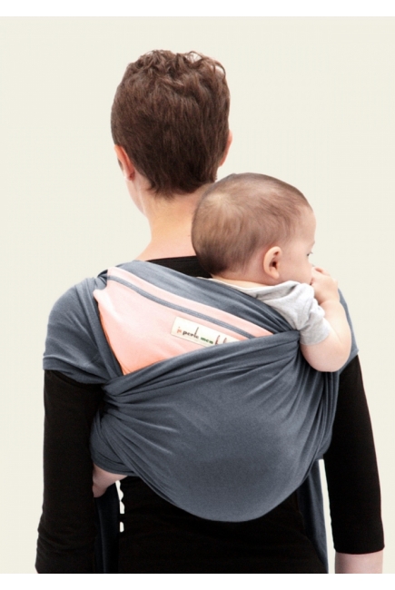 Слинг-шарф JPMBB трикотажный, цвет "синесерый - розовый"