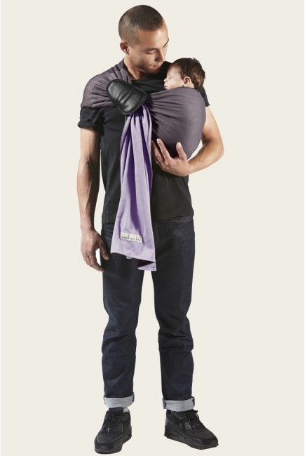 Слинг с кольцами JPMBB трикотажный, цвет "лавандовый - коричневый"