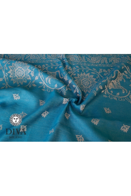 Слинг-шарф Diva Milano, Barocco Lions Petrel со льном