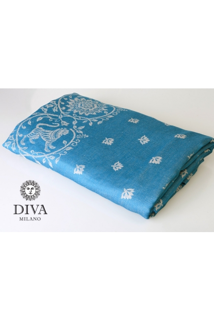 Слинг-шарф Diva Milano, Barocco Lions Petrel со льном