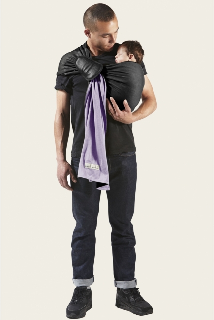 Слинг с кольцами JPMBB трикотажный, цвет "черный - лавандовый"