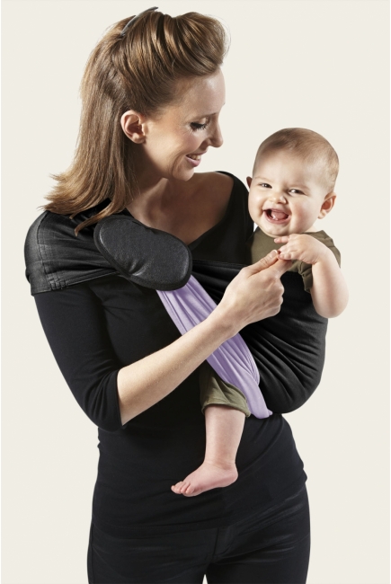 Слинг с кольцами JPMBB трикотажный, цвет "черный - лавандовый"