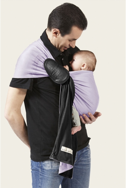 Слинг с кольцами JPMBB трикотажный, цвет "черный - лавандовый"