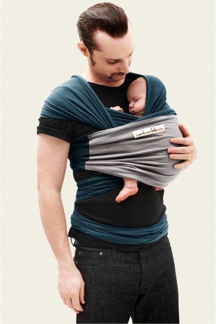 Слинг-шарф JPMBB трикотажный, цвет "морская волна-светло-серый"