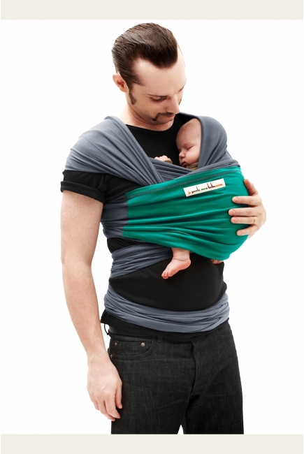 Слинг-шарф JPMBB трикотажный, цвет "синесерый - зеленый"