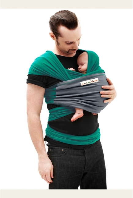 Слинг-шарф JPMBB трикотажный, цвет "зеленый - синесерый"