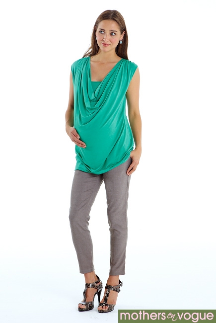 Туника для кормления Mothers en Vogue "Soft Drape", цвет зеленый