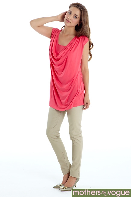Туника для кормления Mothers en Vogue "Soft Drape", цвет розовый