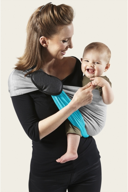 Слинг с кольцами JPMBB трикотажный, цвет "бирюза - светло-серый"