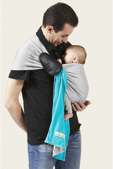 Слинг с кольцами JPMBB трикотажный, цвет "бирюза - светло-серый"