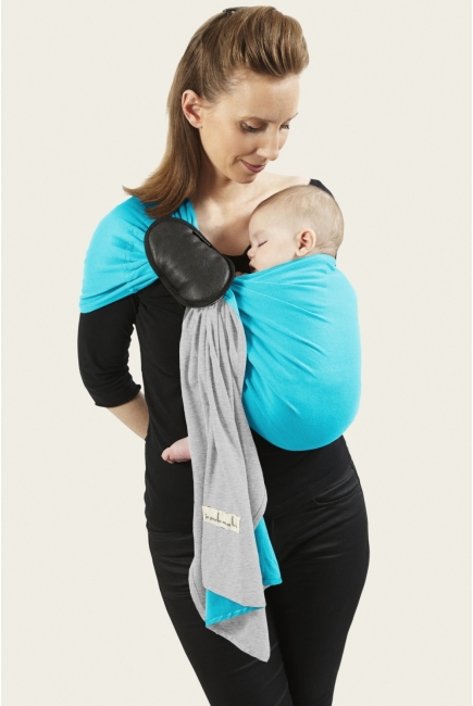 Слинг с кольцами JPMBB трикотажный, цвет "бирюза - светло-серый"