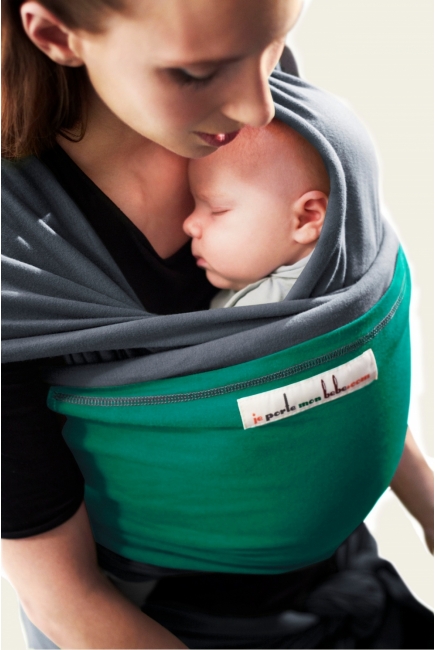 Слинг-шарф JPMBB трикотажный, цвет "синесерый - зеленый"