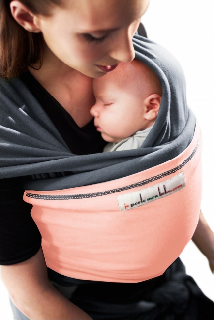 Слинг-шарф JPMBB трикотажный, цвет "синесерый - розовый"