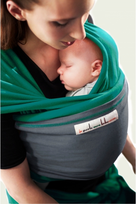 Слинг-шарф JPMBB трикотажный, цвет "зеленый - синесерый"