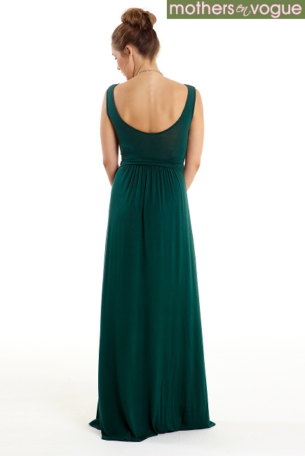 Платье Mothers en Vogue "Wrap Dress" без рукавов Maxi, зеленый