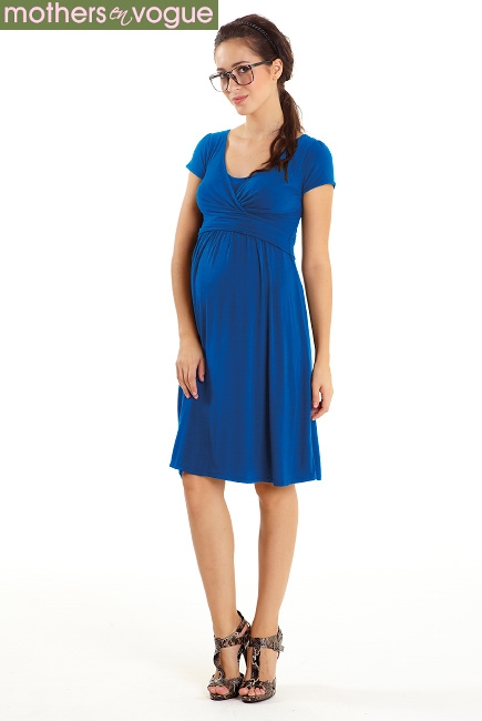 Платье Mothers en Vogue "Wrap Dress" короткий рукав, цвет кобальт