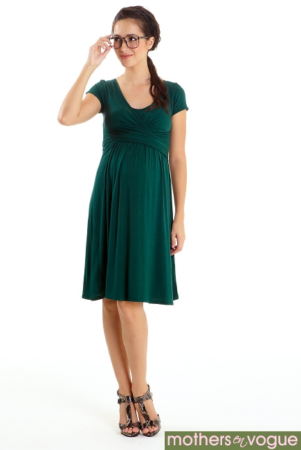 Платье Mothers en Vogue "Wrap Dress" короткий рукав, цвет зеленый