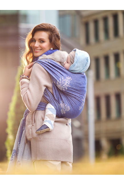 Слинг Diva Milano с шерстью, Reticella Azzurro