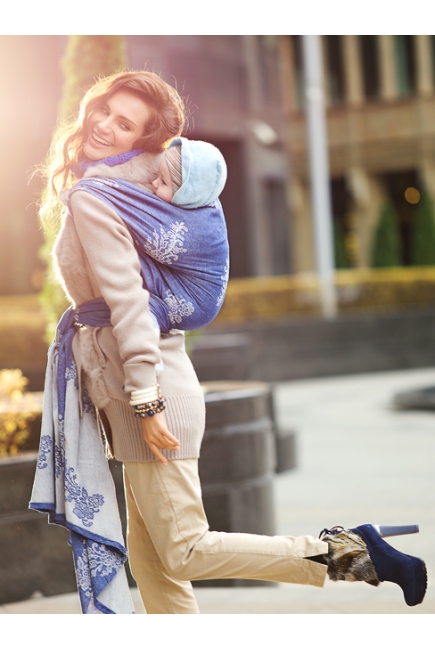 Слинг Diva Milano с шерстью, Reticella Azzurro