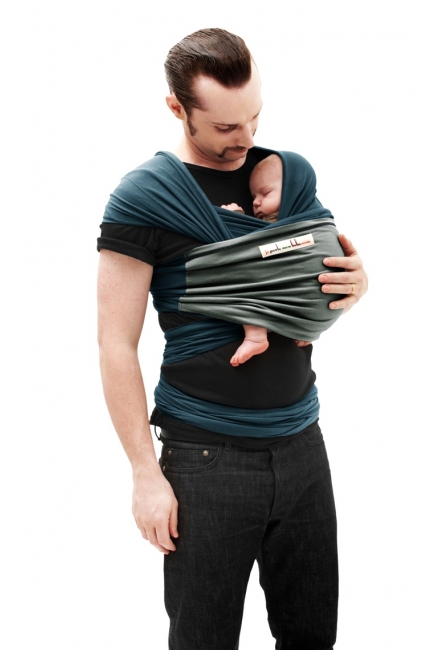 Слинг-шарф JPMBB трикотажный, цвет "морская волна-серый"