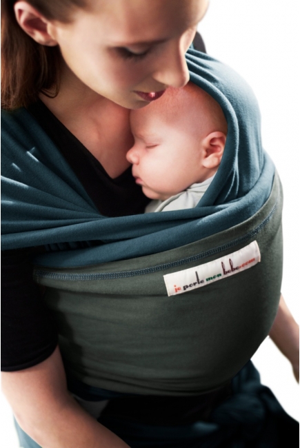 Слинг-шарф JPMBB трикотажный, цвет "морская волна-серый"