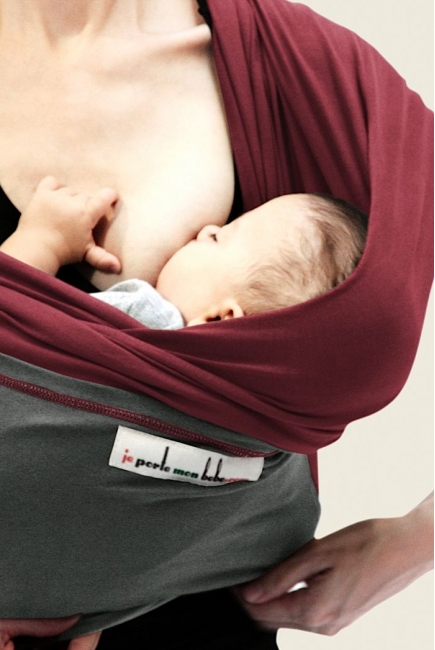 Слинг-шарф JPMBB трикотажный, цвет "терракота - серый"