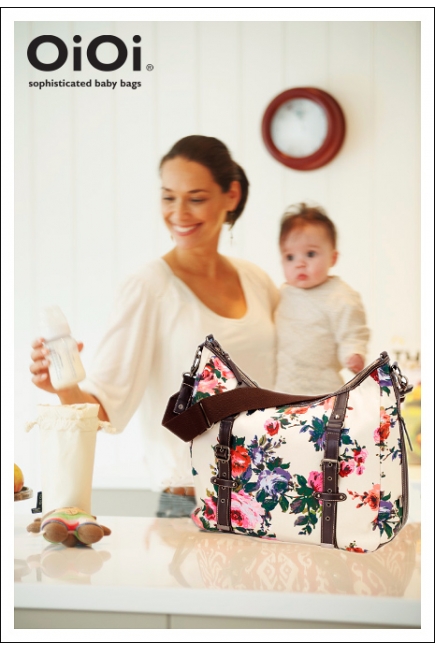 Сумка для мамы OiOi English Rose, цвет белый