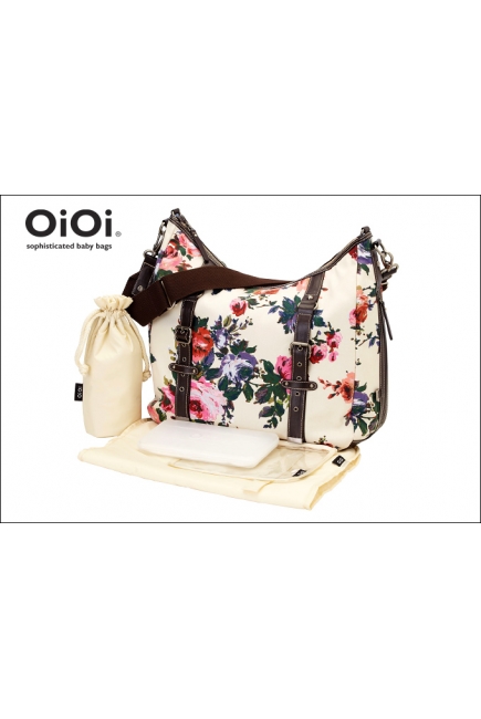 Сумка для мамы OiOi English Rose, цвет белый