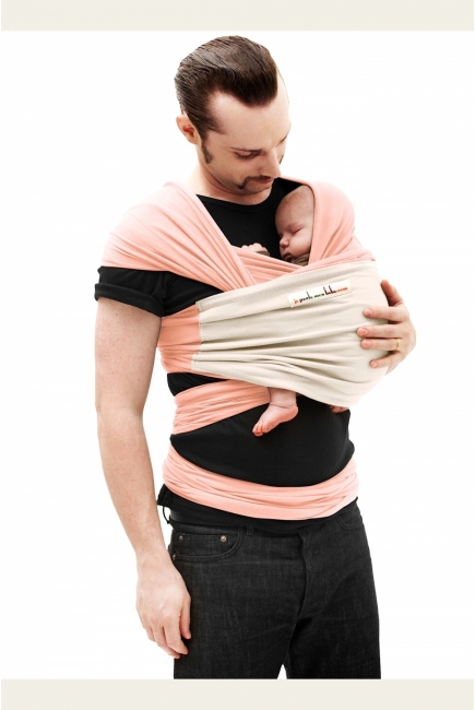 Слинг-шарф JPMBB трикотажный, цвет "светло-розовый - экрю"