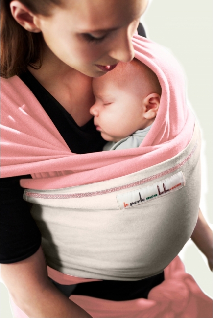 Слинг-шарф JPMBB трикотажный, цвет "светло-розовый - экрю"