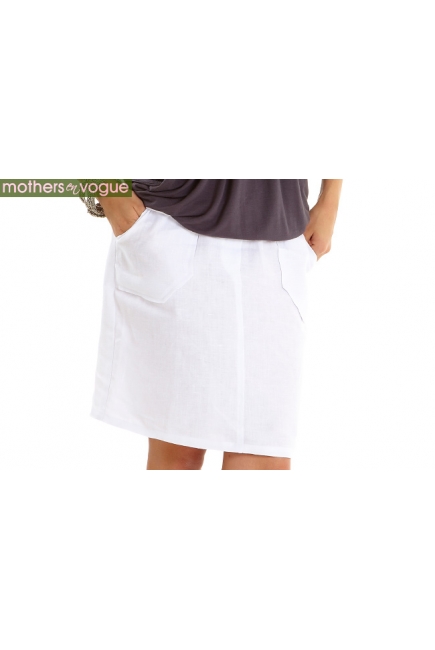 Юбка для беременных и родивших Mothers en Vogue Linen Utility, белый