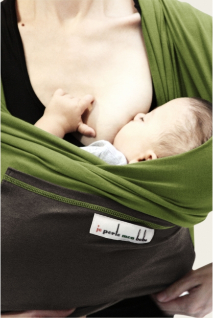 Слинг-шарф JPMBB трикотажный, цвет "фисташковый-кофейный"