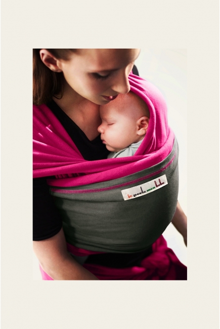 Слинг-шарф JPMBB трикотажный, цвет "фуксия - серый"