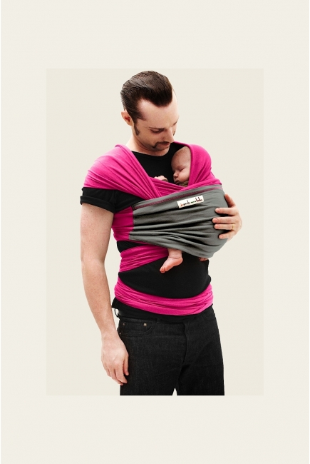 Слинг-шарф JPMBB трикотажный, цвет "фуксия - серый"