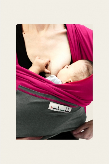 Слинг-шарф JPMBB трикотажный, цвет "фуксия - серый"