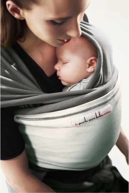 Слинг-шарф JPMBB трикотажный, цвет "серый - зеленый щербет"