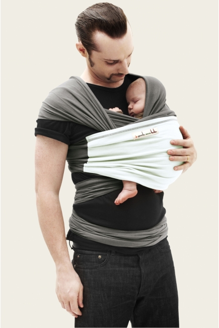 Слинг-шарф JPMBB трикотажный, цвет "серый - зеленый щербет"