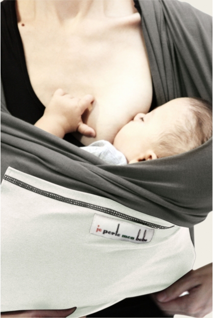 Слинг-шарф JPMBB трикотажный, цвет "серый - зеленый щербет"