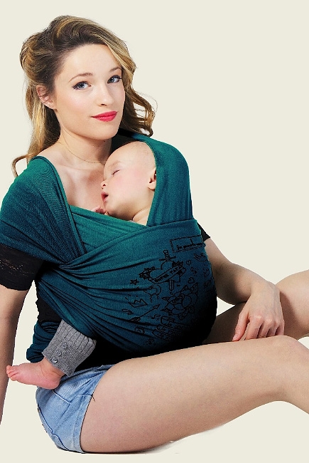 Слинг-шарф JPMBB трикотажный Basic, Tatoo Blue Retro