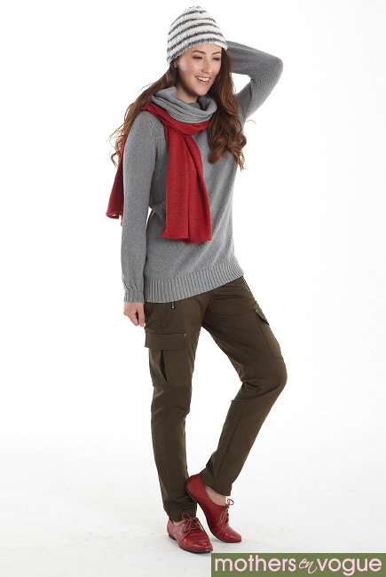 Свитер для кормящих Funnel Turtle-Neck, серый (Heather Grey)