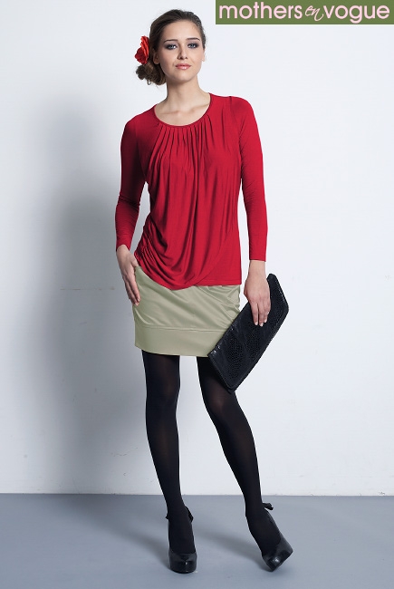 Топ для кормления Mothers en Vogue "Goddess Drape", красный (Rouge)