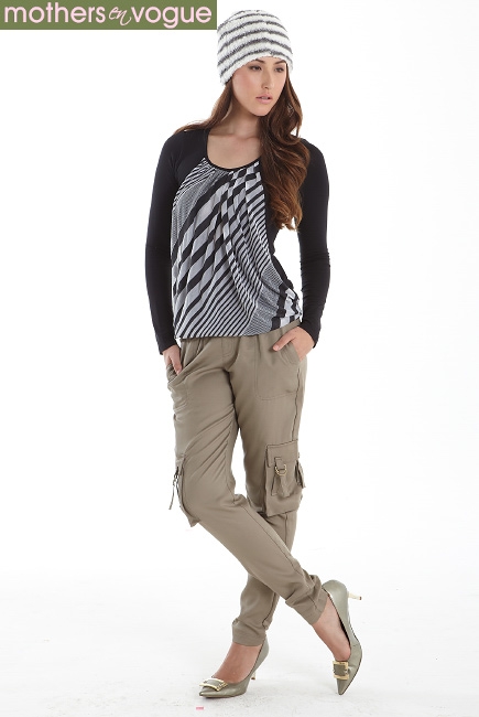 Топ для кормления Mothers en Vogue "Slouchy Pleated LS", цвет серый