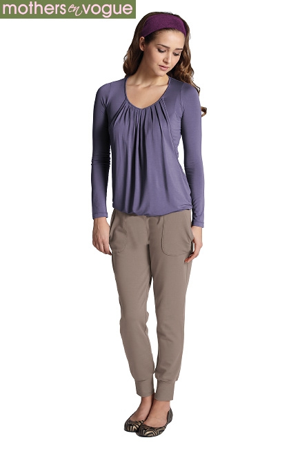 Топ для кормления Mothers en Vogue Slouchy Pleated LS, сиреневый (Purple Ash)