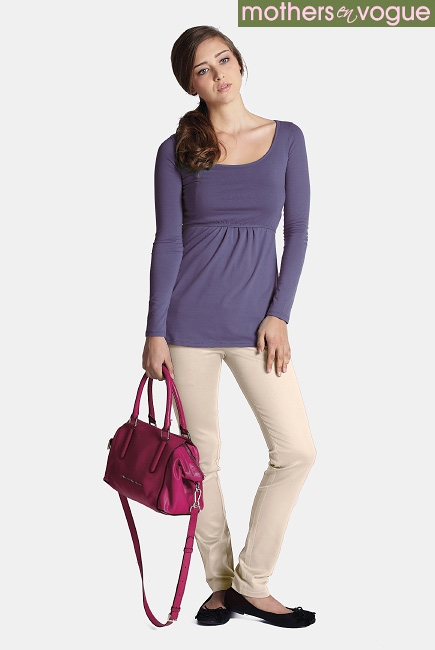 Топ для кормления Mothers en Vogue Must Have U-Neck, сиреневый (Purple Ash)