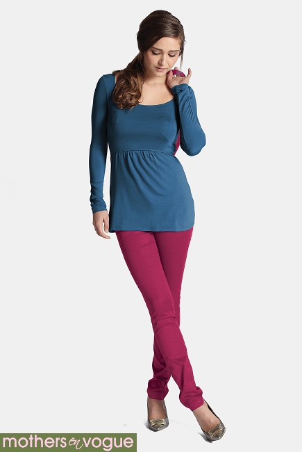 Топ для кормления Mothers en Vogue Must Have U-Neck, синий (Arctic Teal)